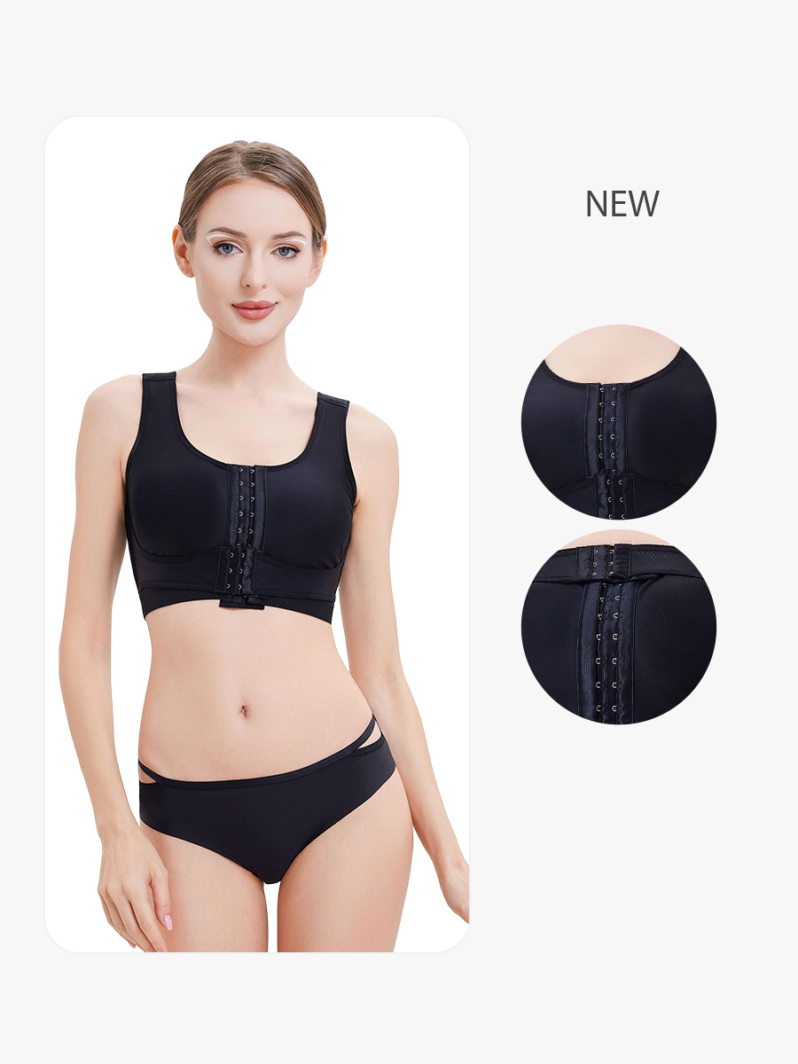 BRABIC Front Closure Post Surgery Compression Wireless Everyday Bras for Women Mastectomy Support AB2249A