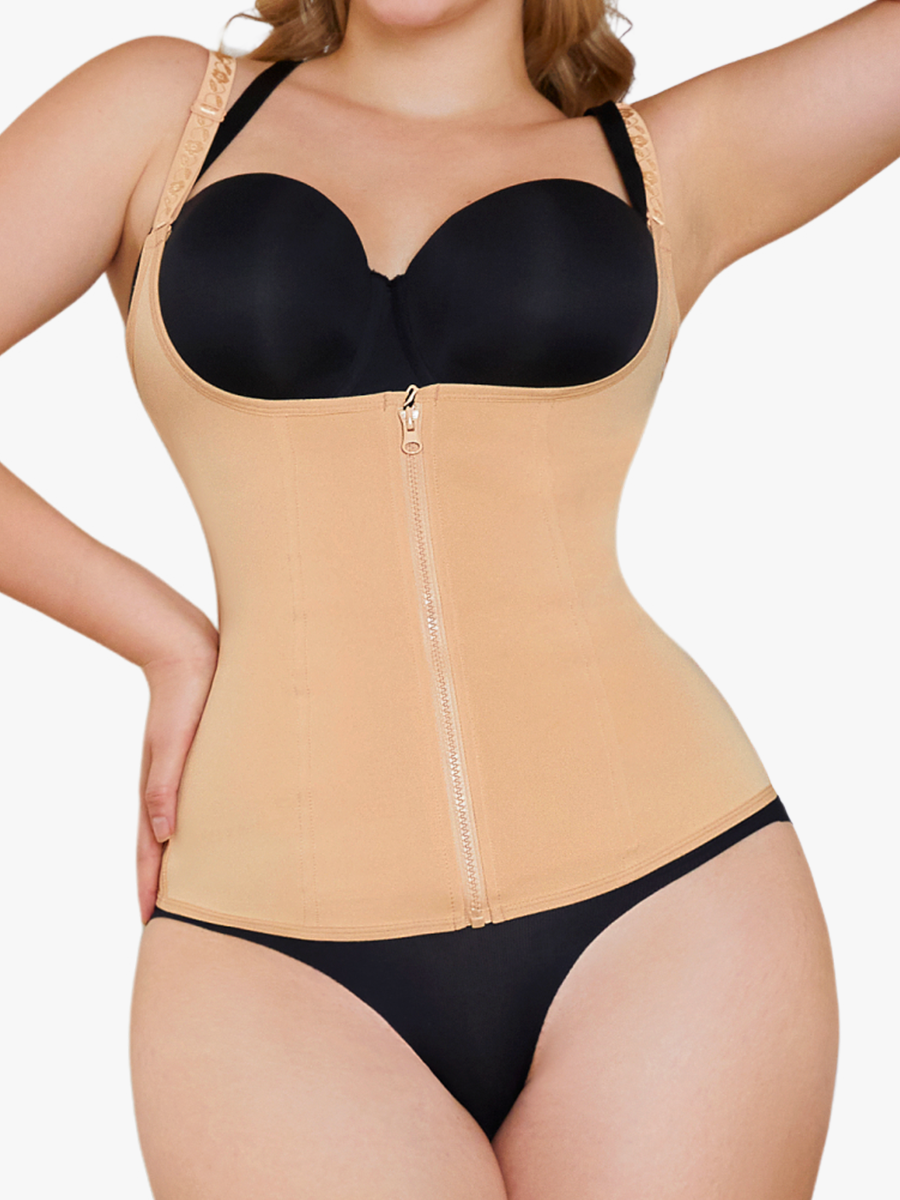Waist Trainer Vest for Tummy Control Clip-On Zipper Workout Corset-Brabic