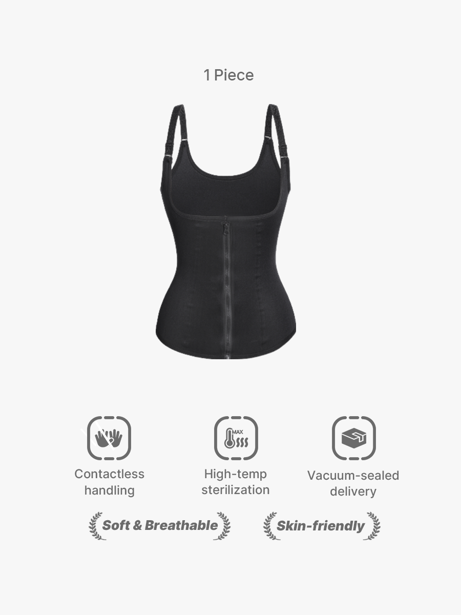 Waist Trainer Vest for Tummy Control Clip-On Zipper Workout Corset-Brabic