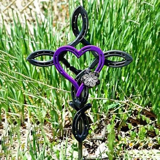❤️Handmade Natural Horseshoe Cross With Heart