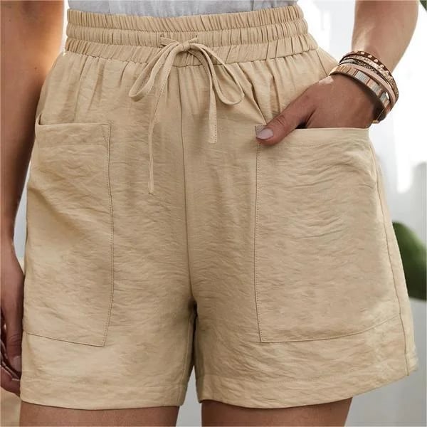 Solid Two Pockets Loose Casual Short Pants