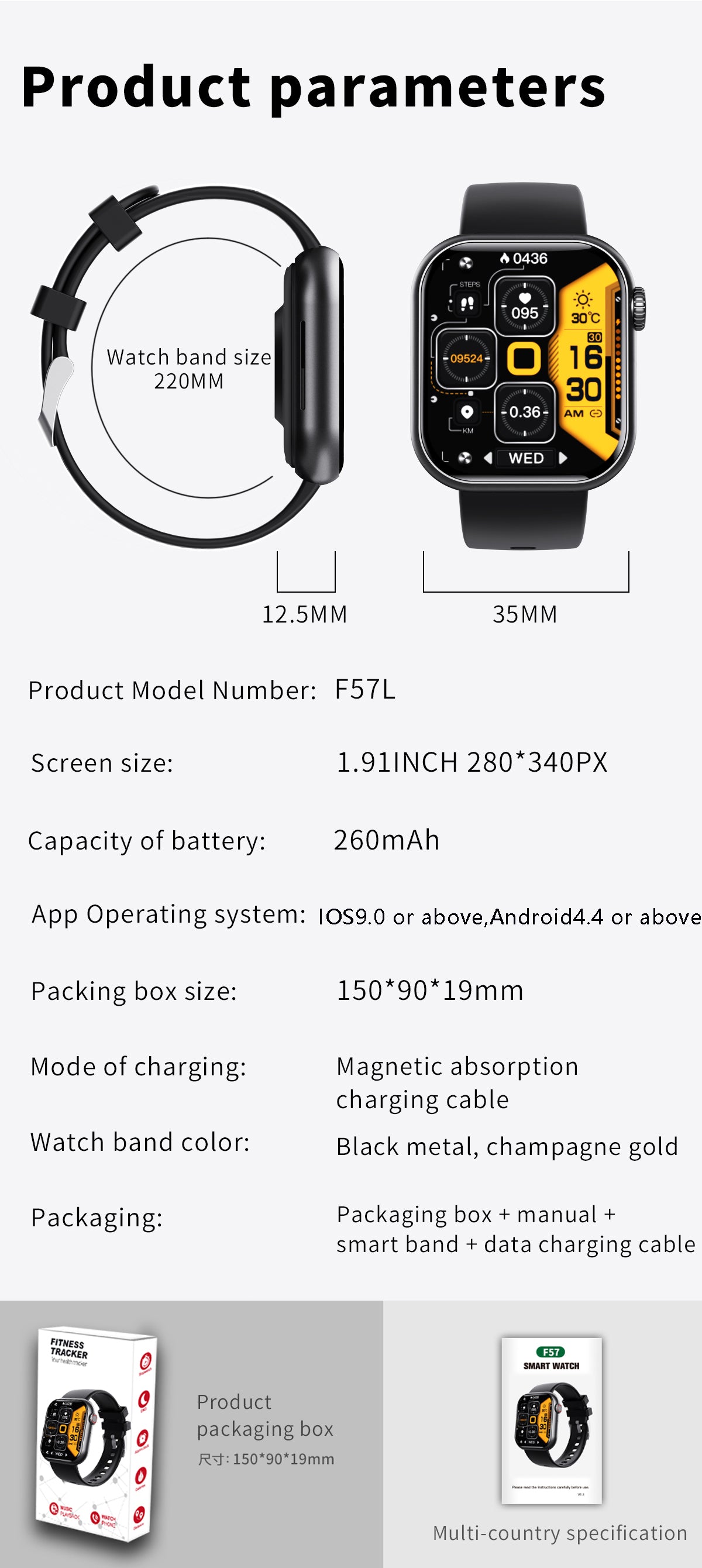 Bearscome BCF57 Blood Sugar Blood Pressure Heart Rate Blood oxygen Sleep Monitoring Waterproof Smartwatch 66 F57 23 35a11527 4c0c 46c0 bcda 0e7c457a1504