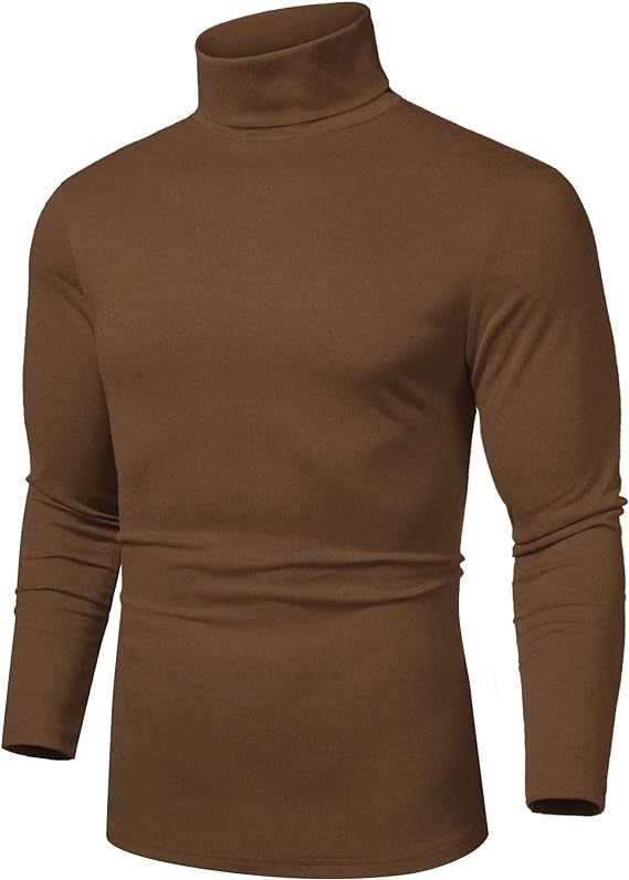 Men's Slim Fit Basic Turtleneck T Shirts Casual Knitted Pullover Sweaters