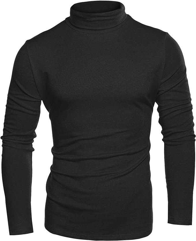 Men's Slim Fit Basic Turtleneck T Shirts Casual Knitted Pullover Sweaters