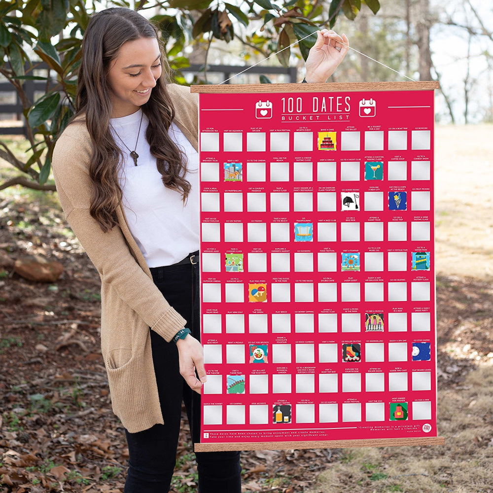 100 Dates To Go On Scratch Off Bucket List Poster