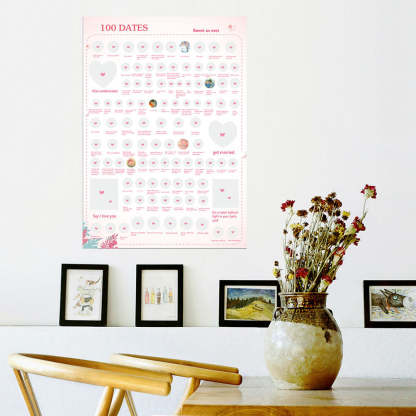 100 Things to do with lovers Scratch Off Bucket List Poster