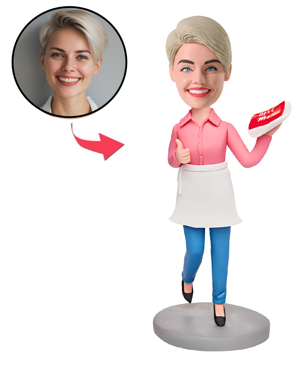 Chef Mom Custom Bobblehead with Engraved Text
