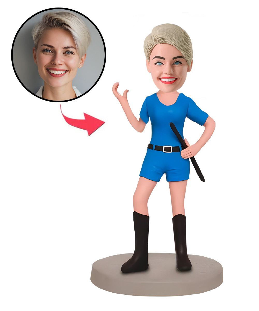 Sexy Policewoman Custom Bobblehead With Engraved Text