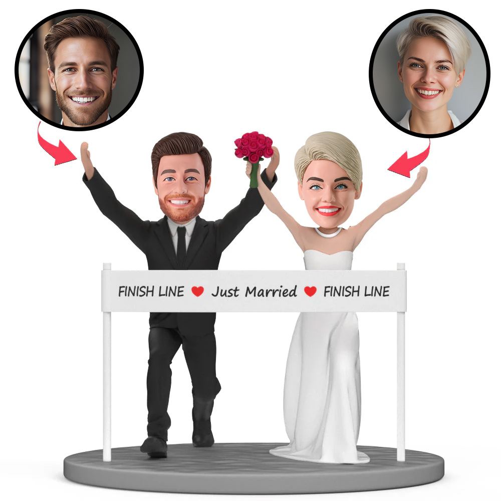 Groom Bride Marathoner Breast The Tape Custom Bobblehead With Engraved Text