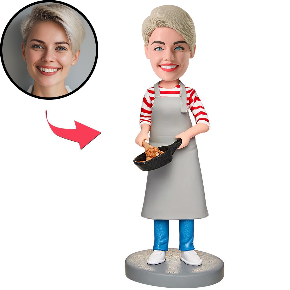 Cooking Mom Custom Bobbleheads With Engraved Text