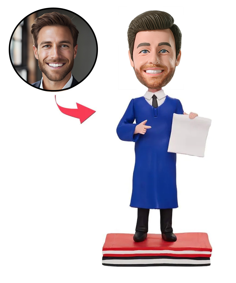 Custom Cool Graduation Man Bobbleheads With Engraved Text