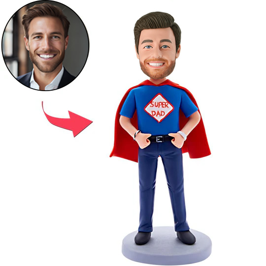 Custom Bobblehead Super Dad With Engraved Text