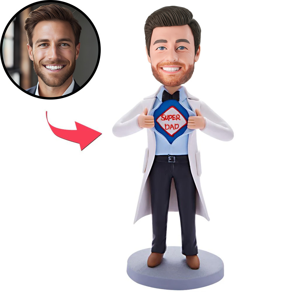 Custom Bobblehead Super Dad Super Doctor With Engraved Text