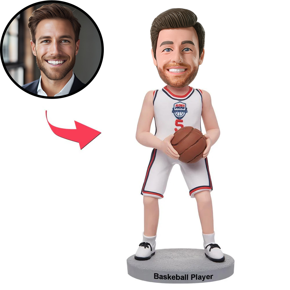 Custom White Suit Basketball Player Bobbleheads