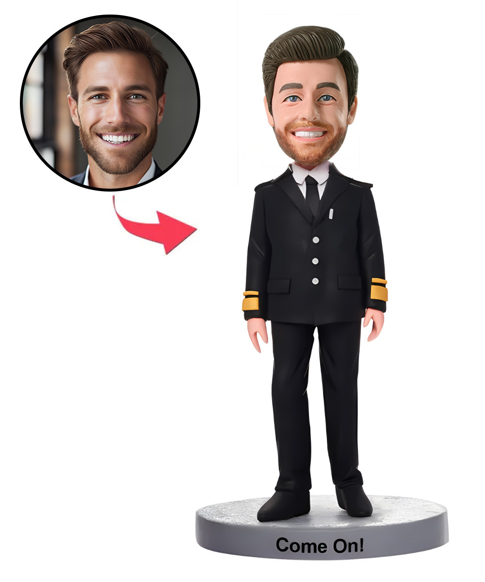 Police Man Custom Bobblehead With Engraved Text