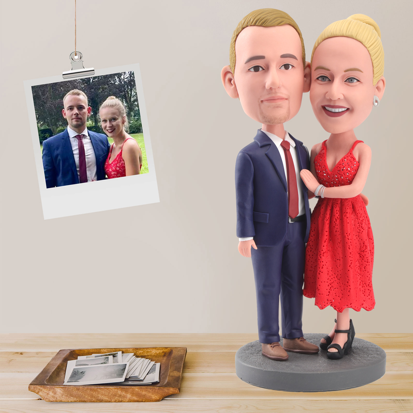 Fully Customizable 2 person Custom Bobblehead With Engraved Text
