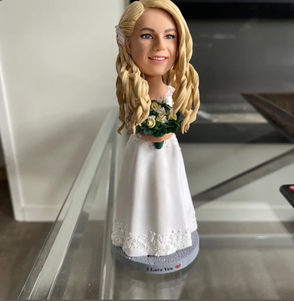 Fully Customizable Female 1 person Custom Bobbleheads With Engraved Text
