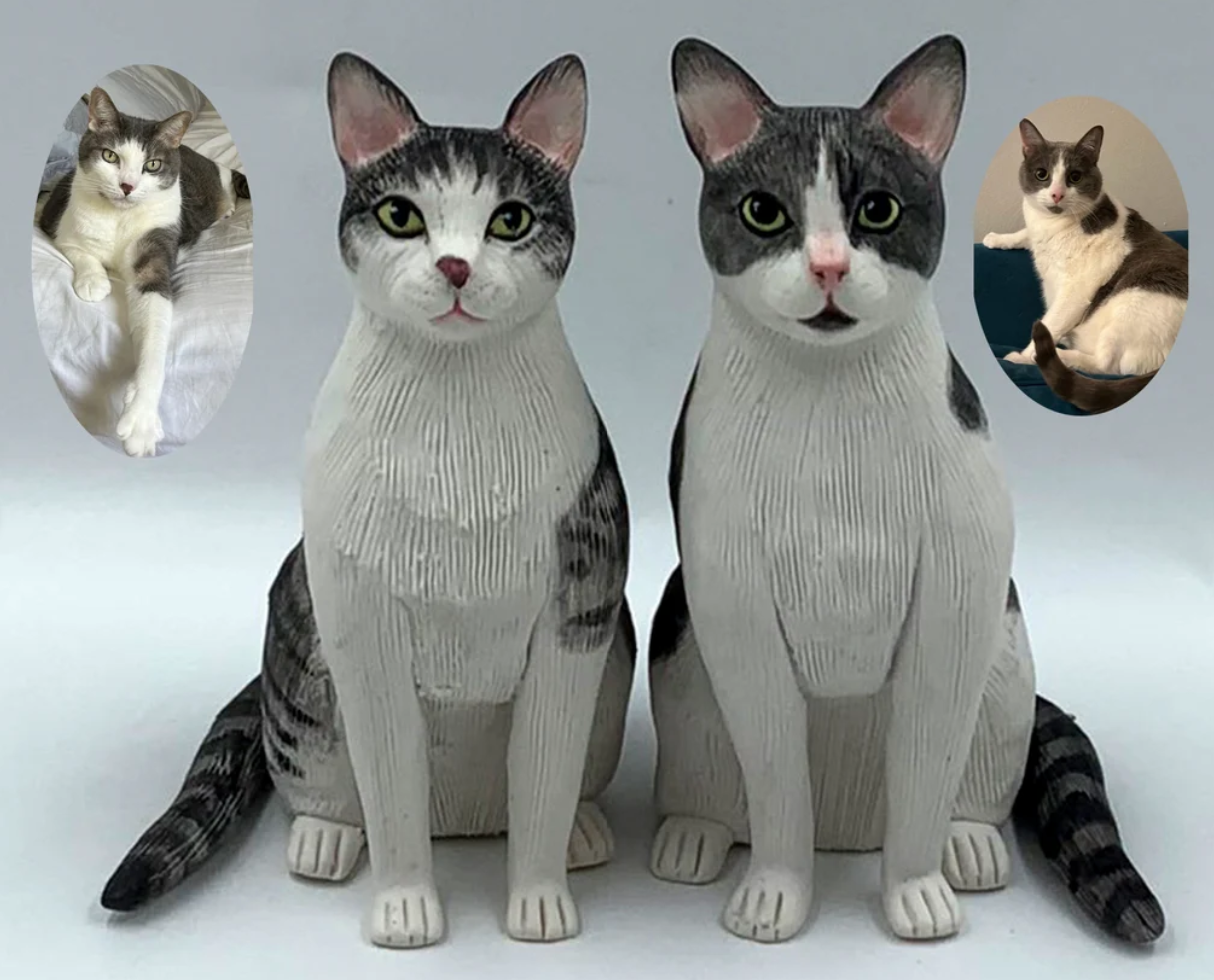 Custom Cat Bobblehead  statue  Pet Bobblehead Cat Memorial Statue. custom gift for cat