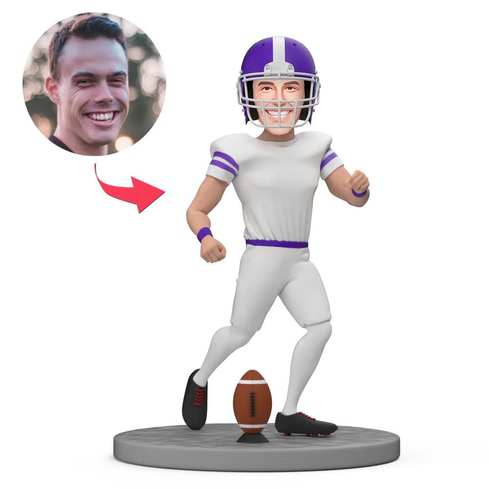 NFL  Player Custom Bobblehead Player Getting Ready to Kick the Ball