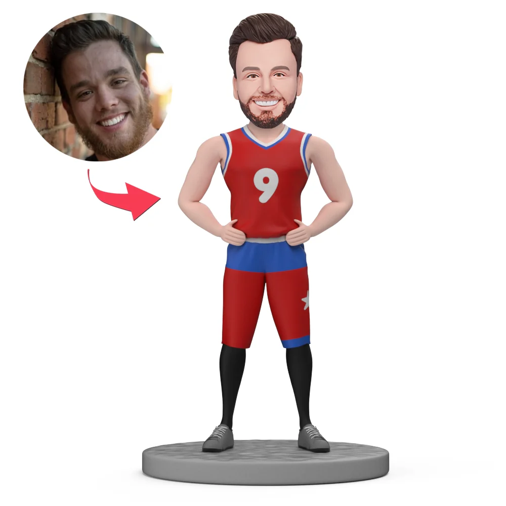 Custom Basketball Bobblehead Wearing Red Jersey Custom Bobblehead
