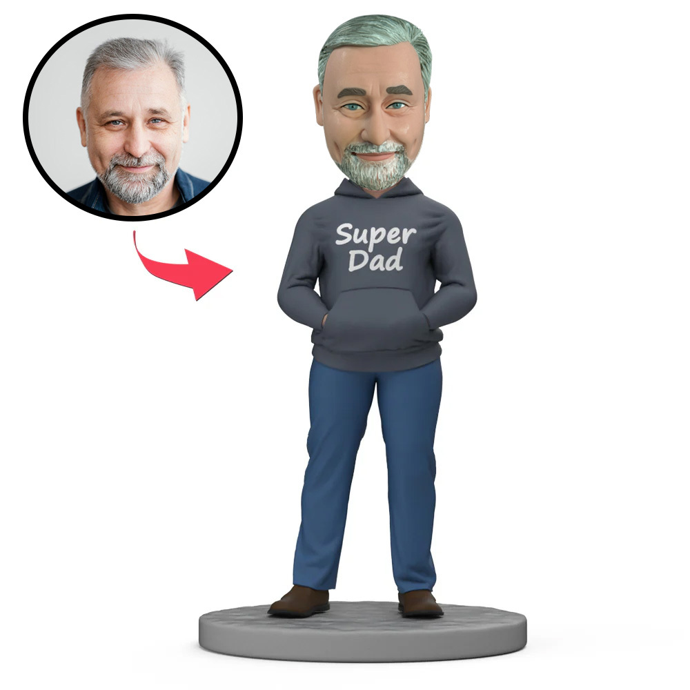 Custom Bobbleheads Male in Casual Wear Super Dad