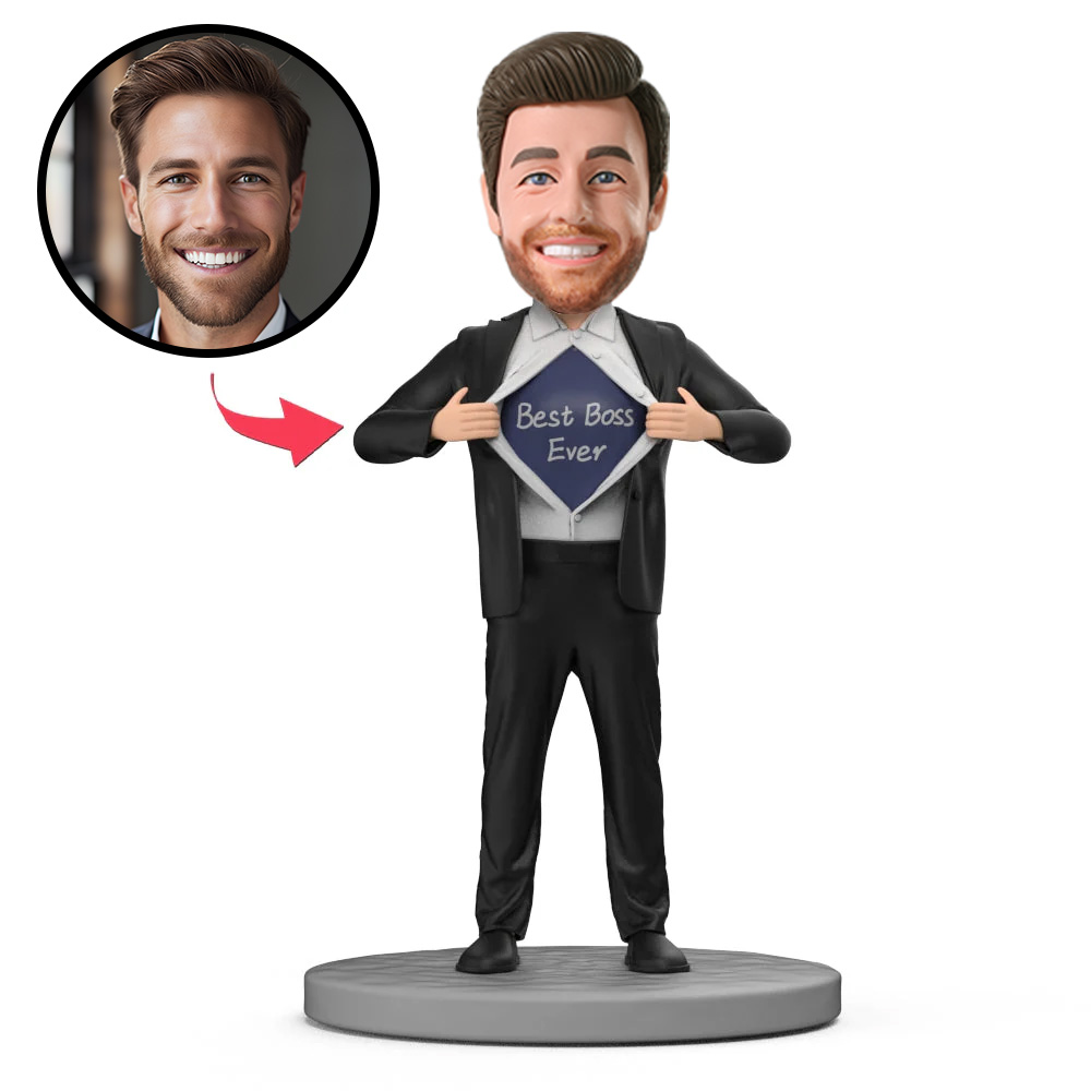BEST BOSS EVER Custom Bobblehead with Engraved Text