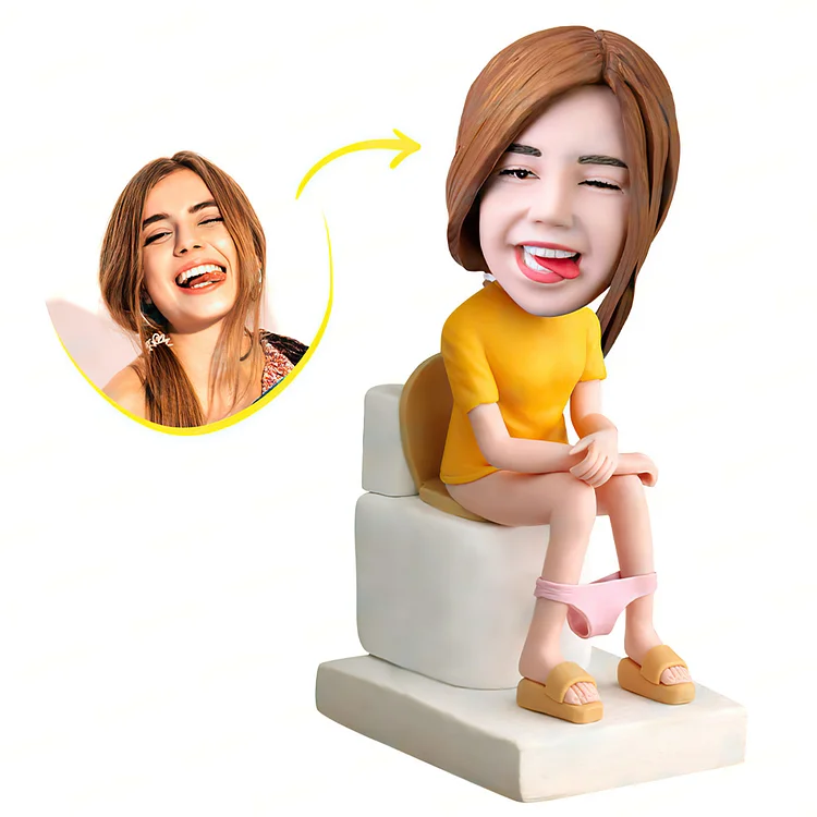 The Woman On The Toilet Custom Bobblehead