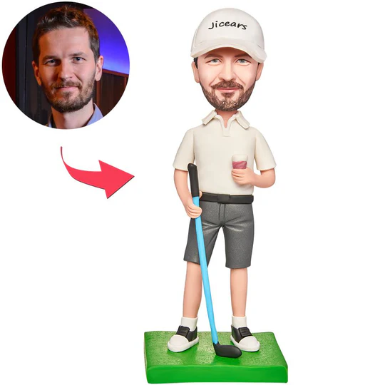 Golf Business Sportswear White Baseball Cap Custom Bobblehead