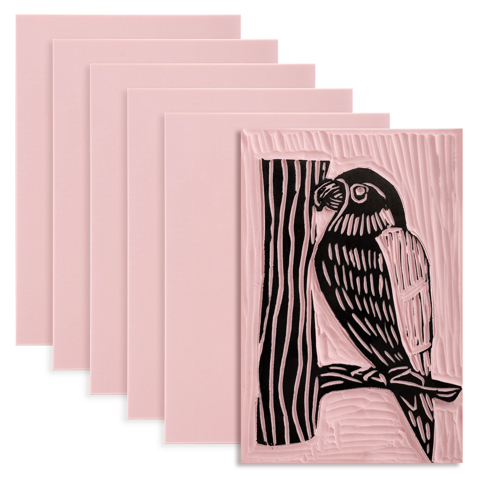 Linoleum Blocks for Printmaking Supplies - 6PCS 4”x6”Rubber Linocut Block Printing Kit for Stamp Carving, Soft Relief Printing Linoleum for DIY Crafts & Art Projects