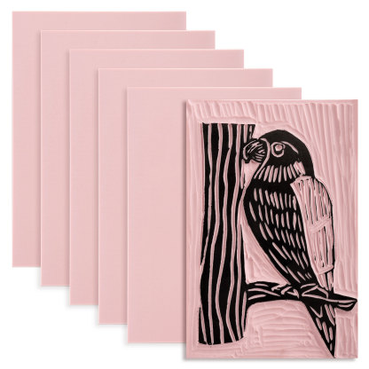 Linoleum Blocks for Printmaking Supplies - 6PCS 4”x6”Rubber Linocut Block Printing Kit for Stamp Carving, Soft Relief Printing Linoleum for DIY Crafts & Art Projects