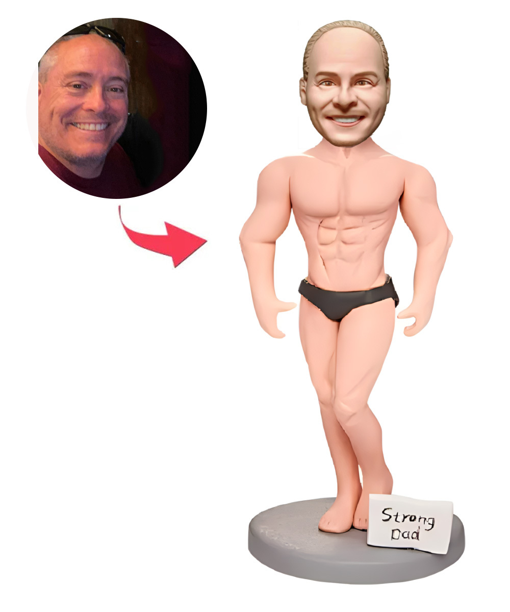 Body Builder Guy Custom Bobblehead With Engraved Text