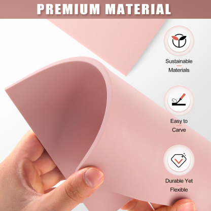 Linoleum Blocks for Printmaking, Stamp Making Carving Linocut Kit for Kids DIY Gift, Rubber Stamp Carving Screen Printing Kit with 4 Colors Block Printing Ink, Rubber Block, Linocut Tools