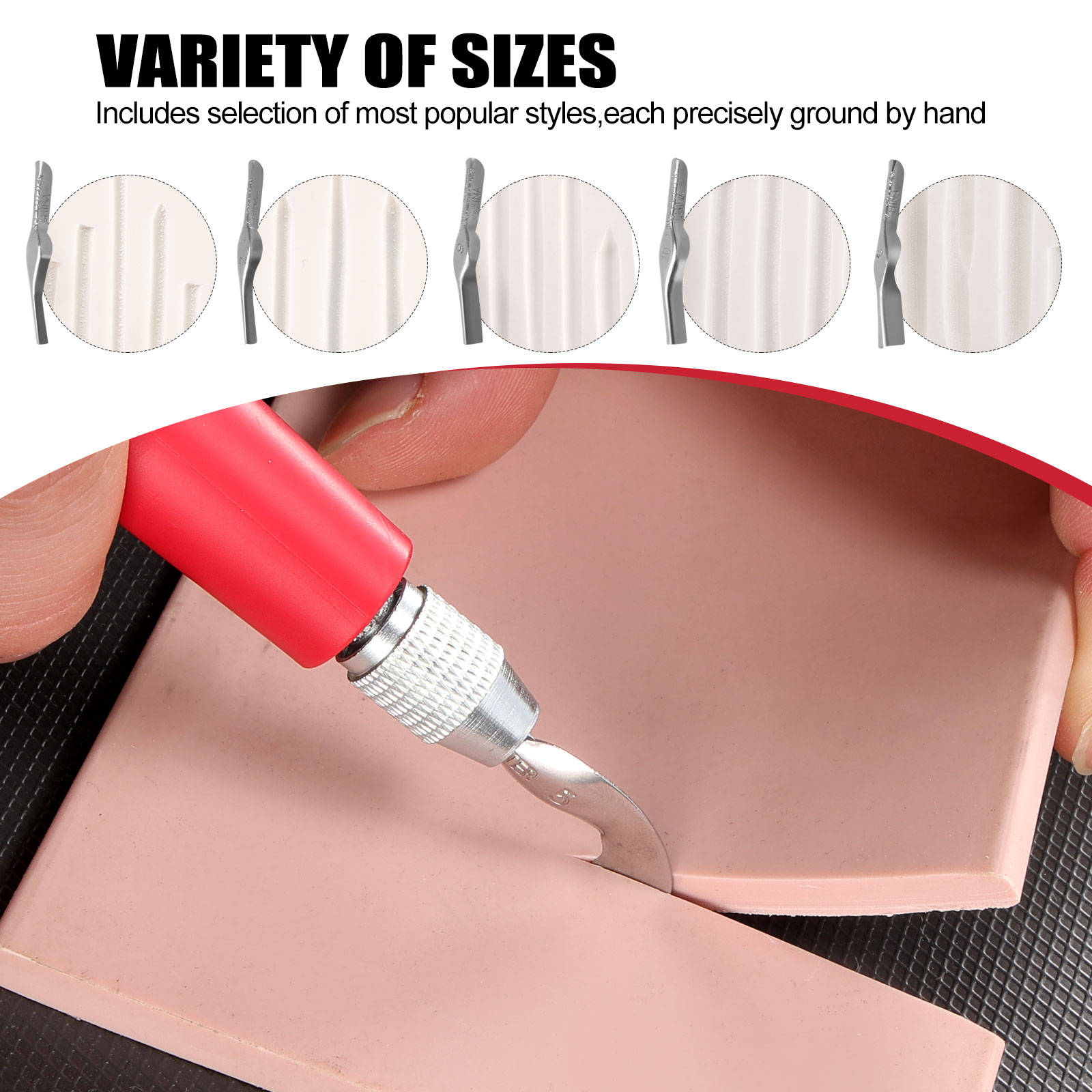 Linocut Carving Tools - Linoleum Cutter Kit with 6 Blades for Block Printing, Stamp Making Carving, Linocut Kit for Printmaking - Arts and Crafts Tools for Beginners