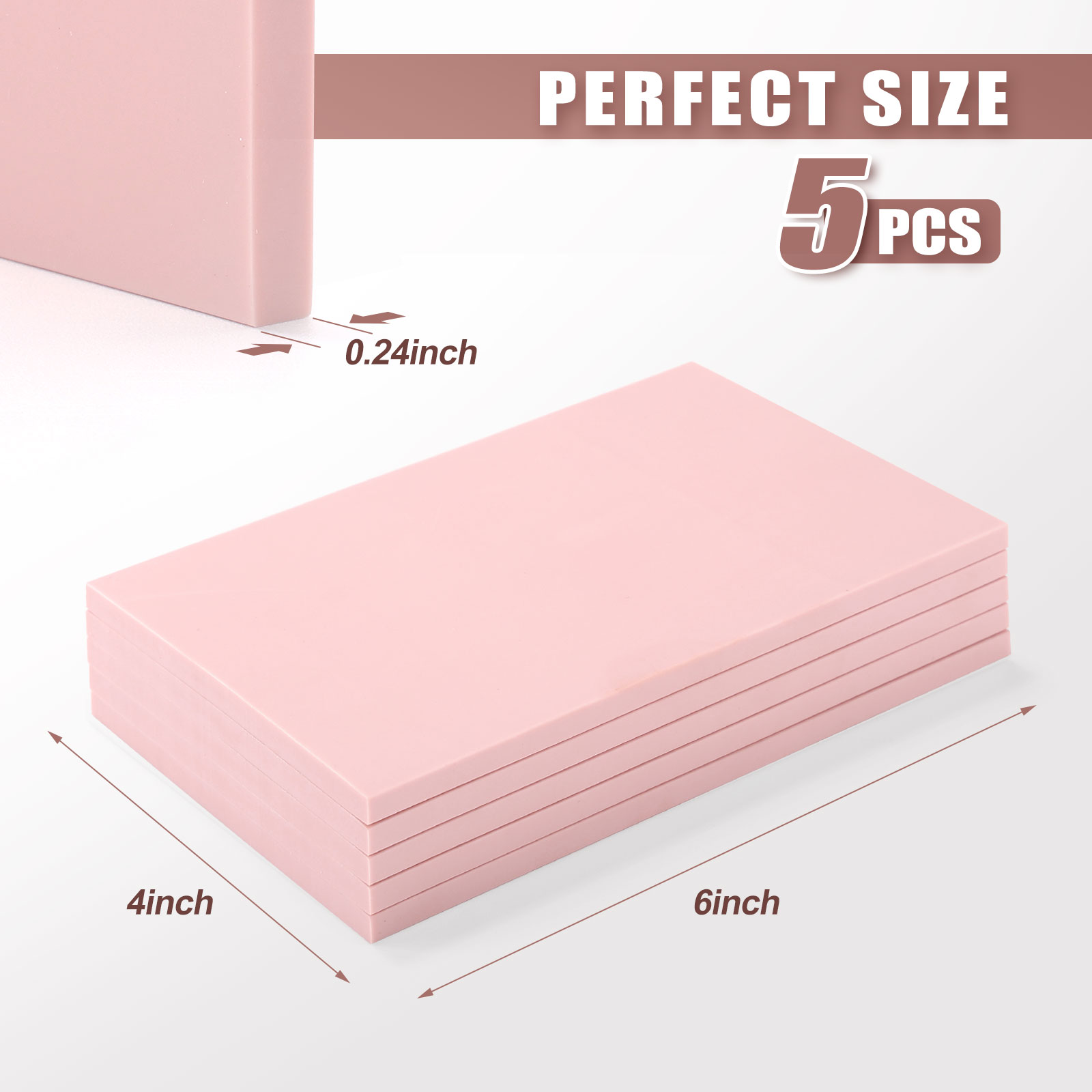 [Copy]Linoleum Blocks for Printmaking Supplies - 5PCS 4”x6”Rubber Linocut Block Printing Kit for Stamp Carving, Soft Relief Printing Linoleum for DIY 