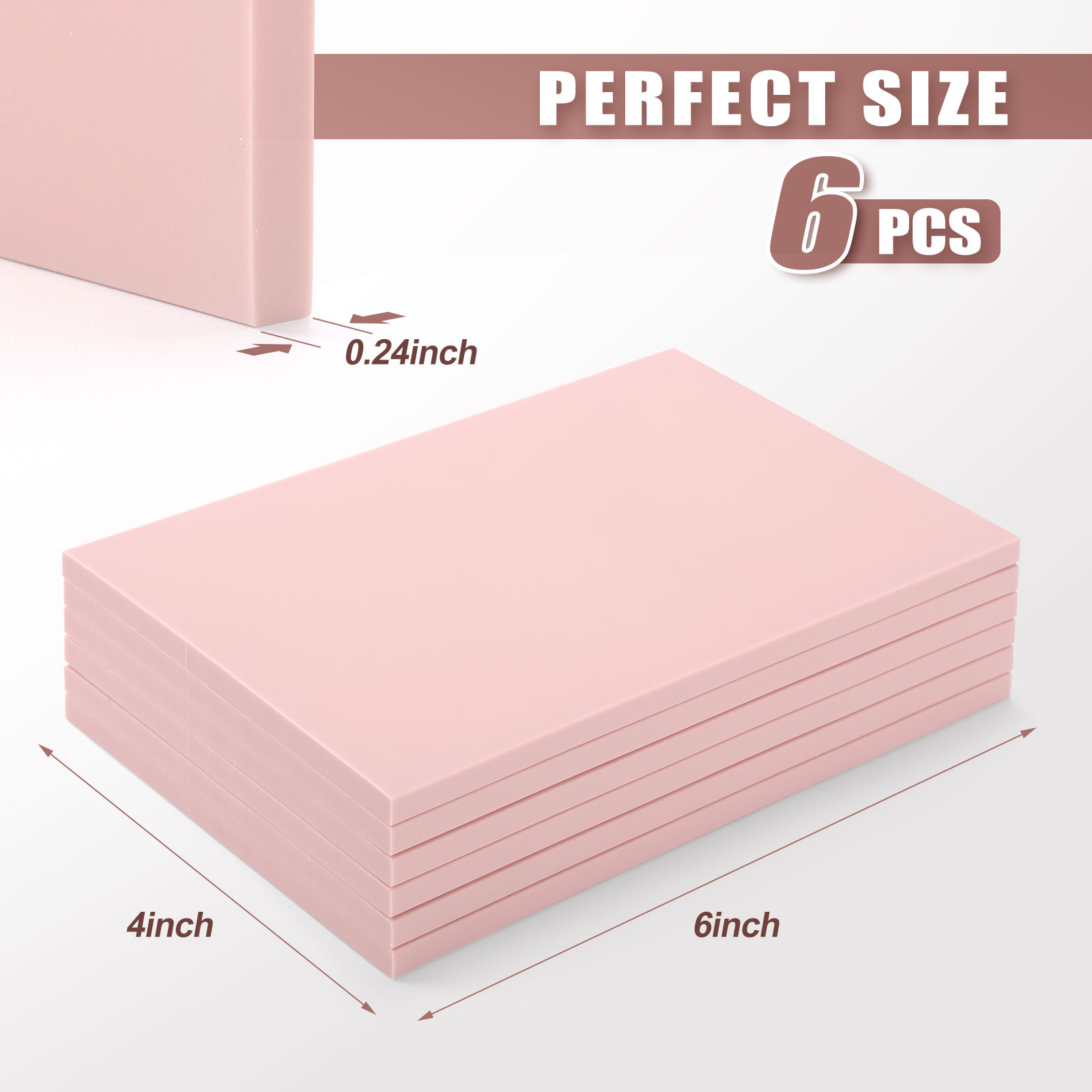 Linoleum Blocks for Printmaking Supplies - 6PCS 4”x6”Rubber Linocut Block Printing Kit for Stamp Carving, Soft Relief Printing Linoleum for DIY Crafts & Art Projects