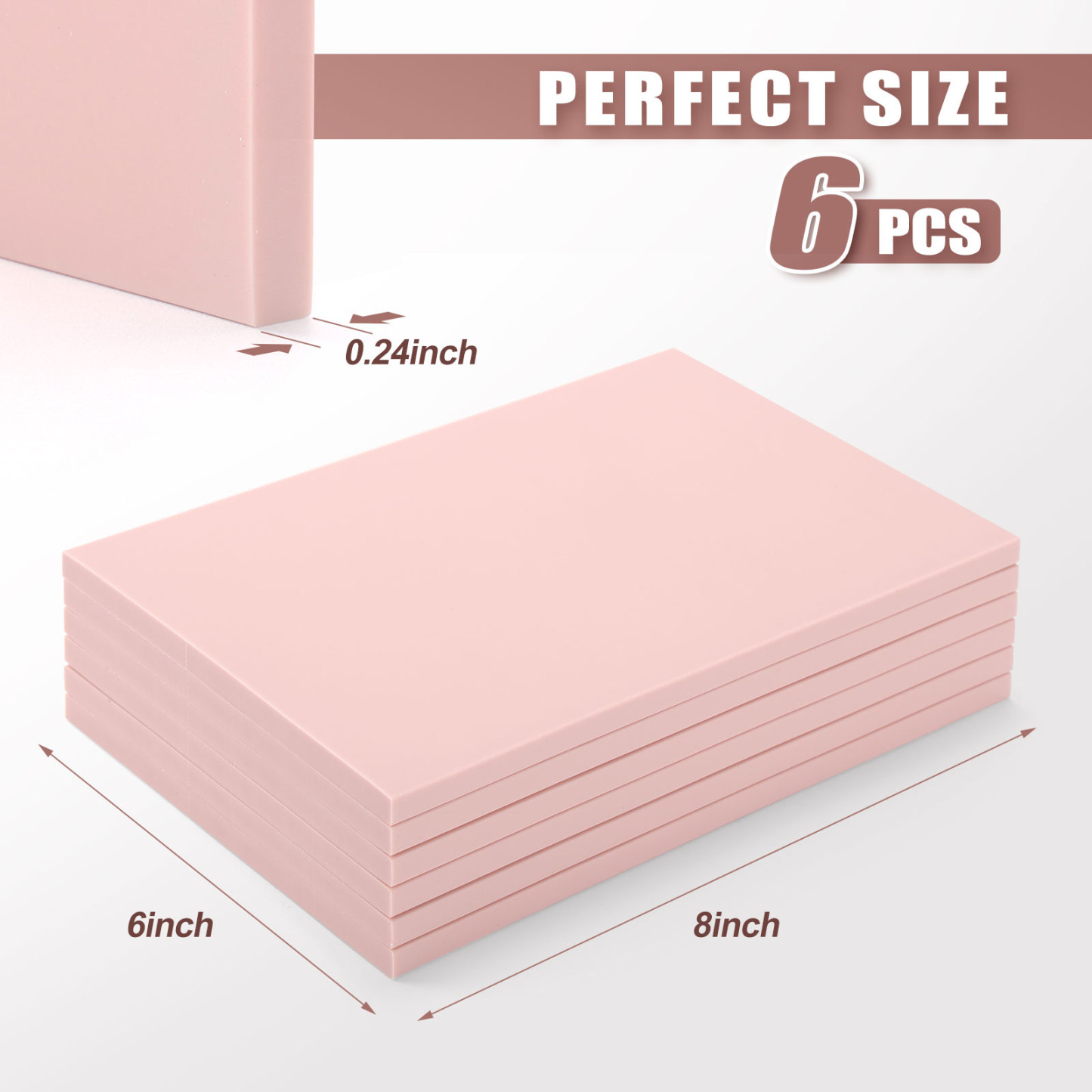 Linoleum Blocks for Printmaking Supplies - 6PCS 8”x6”Rubber Linocut Block Printing Kit for Stamp Carving, Soft Relief Printing Linoleum for DIY 