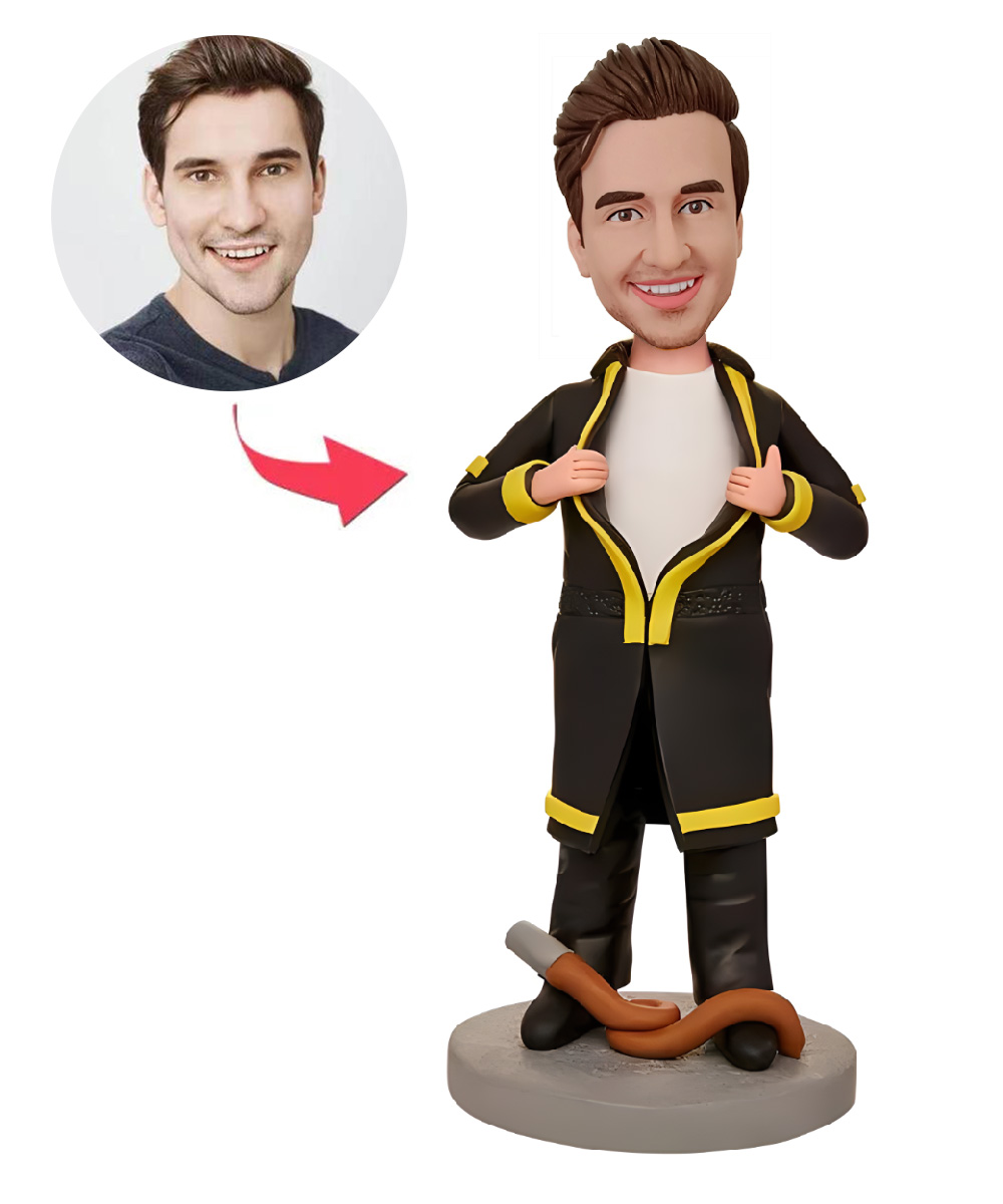 Firefighters Custom Bobblehead With Engraved Text