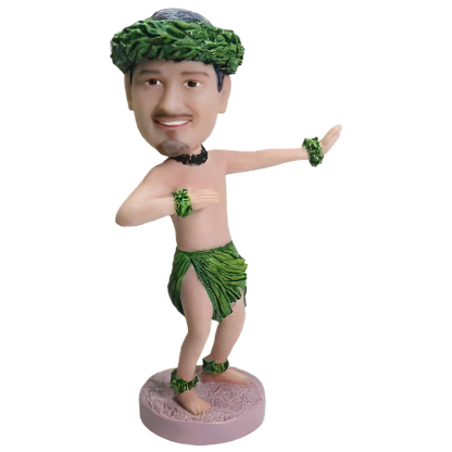 Hula Boy Custom Bobblehead With Engraved Text