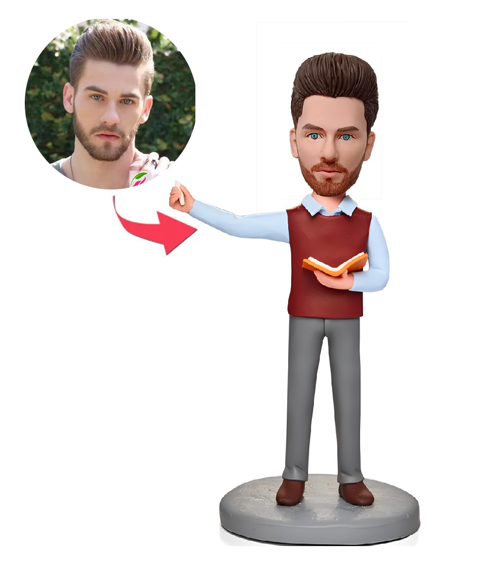 Teacher Teaching Custom Bobblehead With Engraved Text
