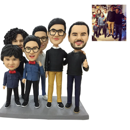 Fully Customizable 6 person Custom Bobblehead With Engraved Text
