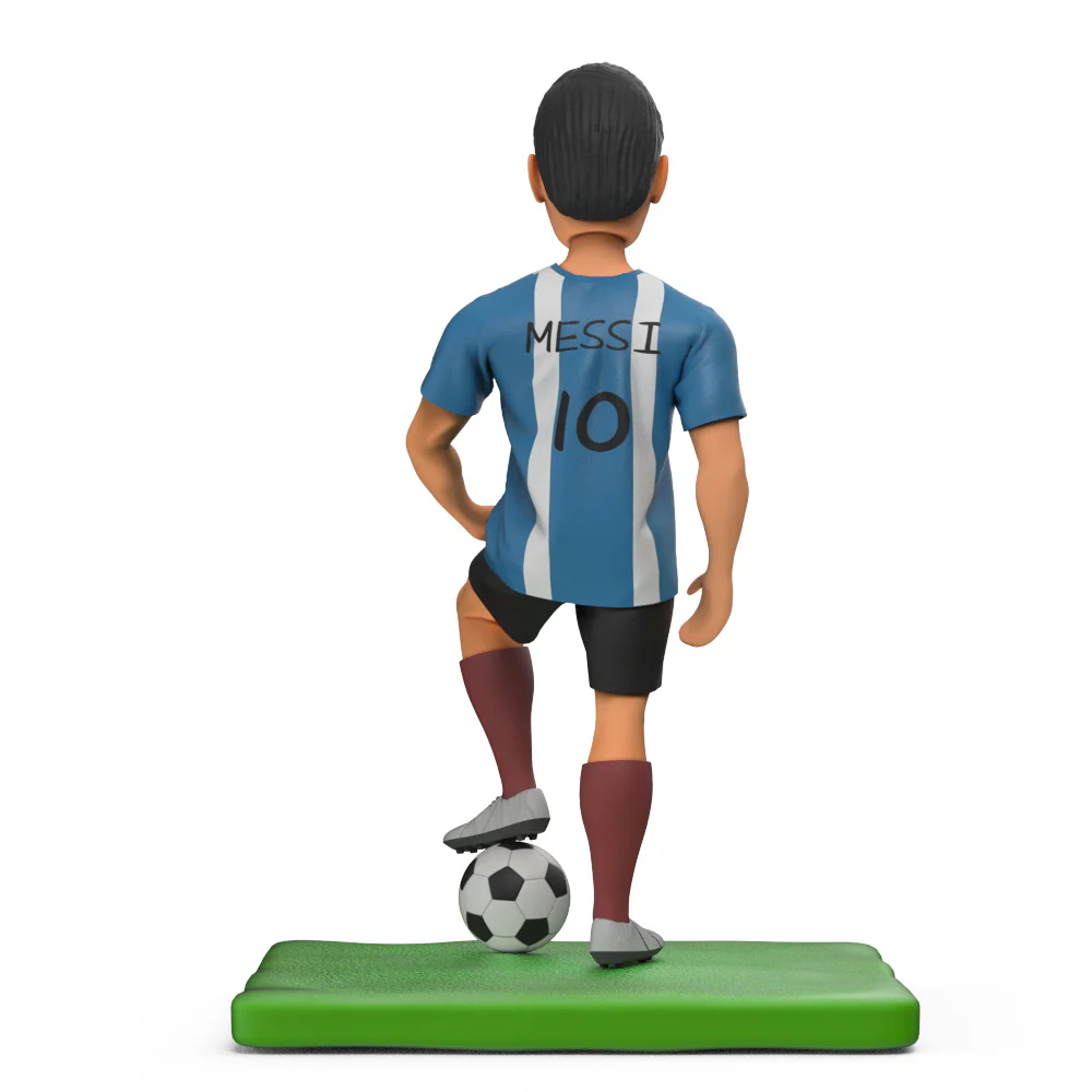 World Cup Stars Argentina Messi Blue Jersey and Soccer Custom Bobblehead