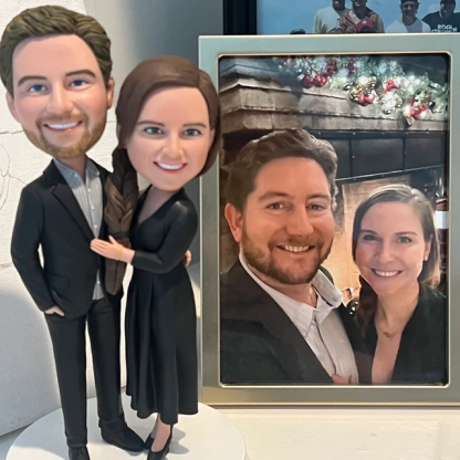Fully Customizable 2 person Custom Bobblehead With Engraved Text