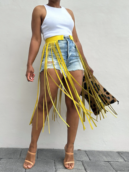 Stunning Yellow Tassel Belt