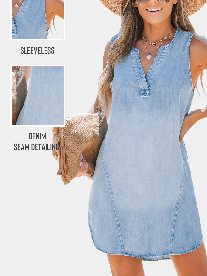 Sleeveless Denim Mini Dress
