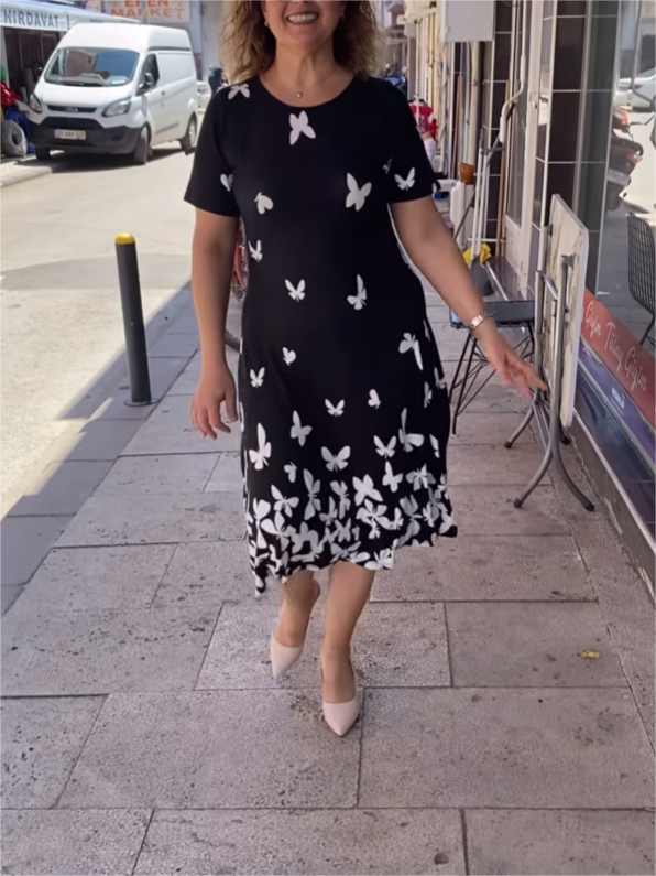 Butterfly-Print Dress
