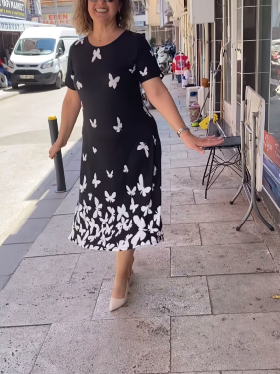 Butterfly-Print Dress