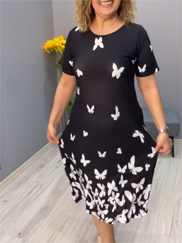 Butterfly-Print Dress