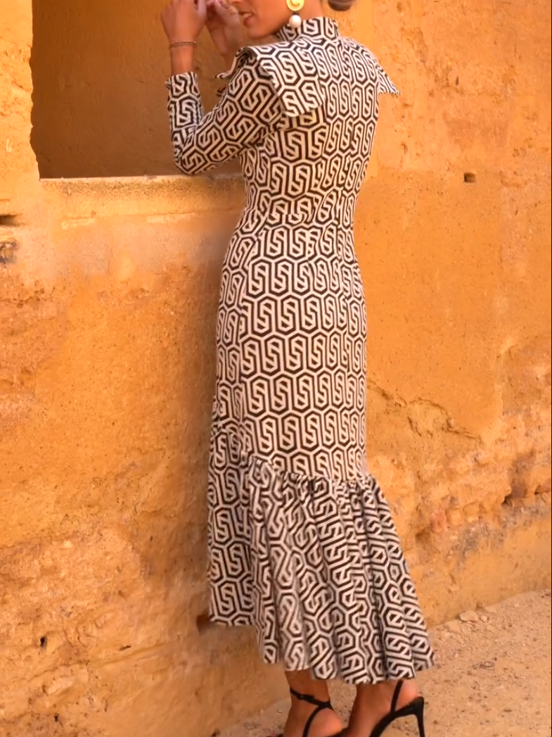 Irregular Pattern Printed Dress