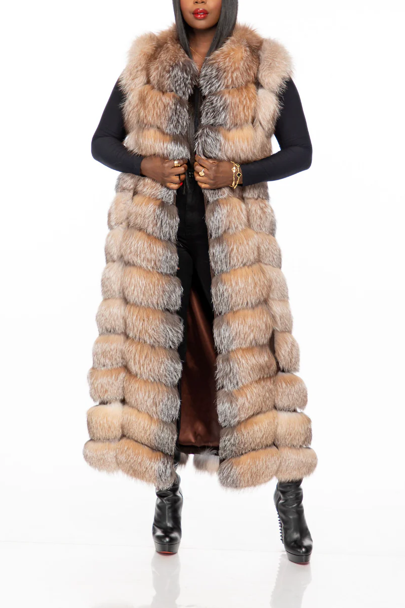 Women's Fox Fur Long Vest