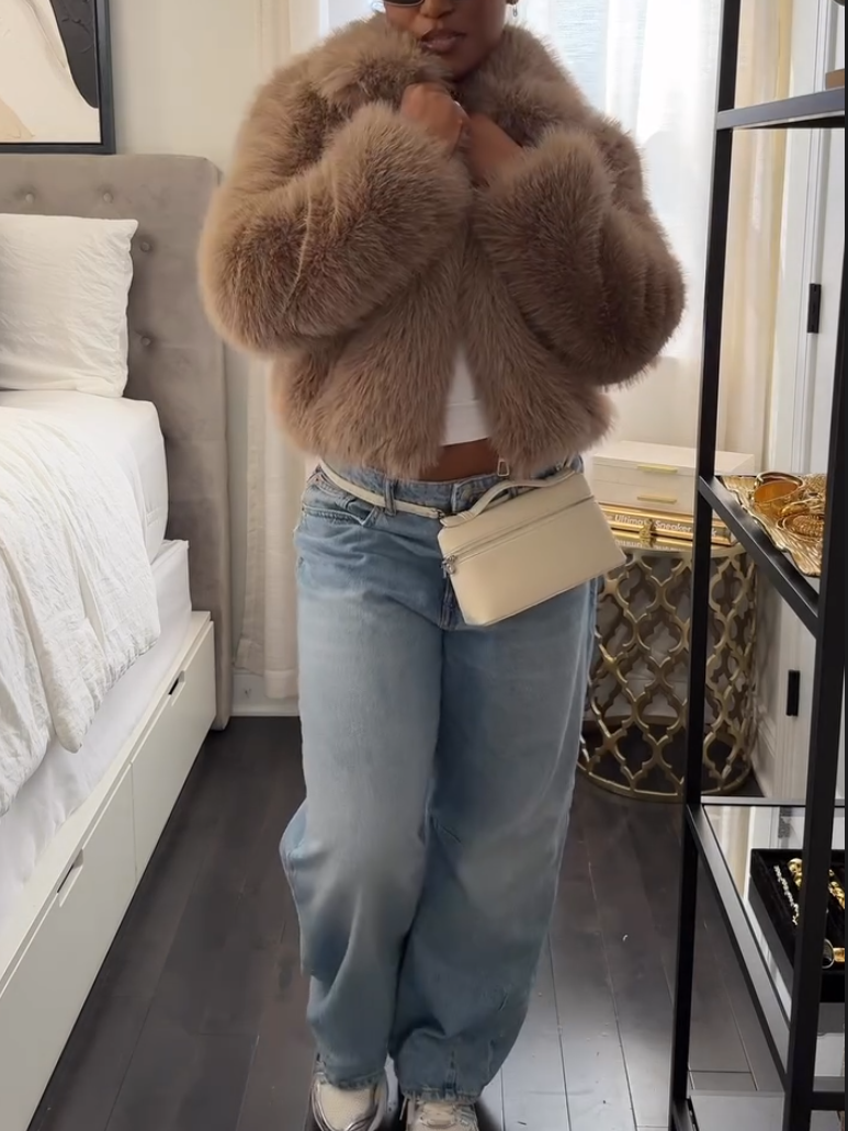 Cropped Faux Fur Jacket